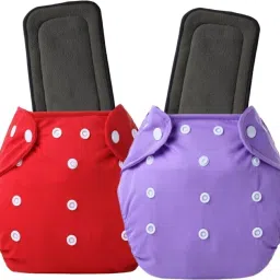 Reusable Baby Cloth Diaper With Inserts (Pack Of 2) Multicolor-1