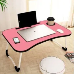 Smart Multi-Purpose Laptop Table with Dock Stand and Coffee Cup Holder Wood Portable Laptop Table-picture-22