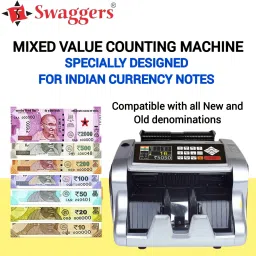 SWAGGERS Mix Value Note Counting Machine with Japanese Color Sensor & MG,UV,IR Note Counting Machine image 3