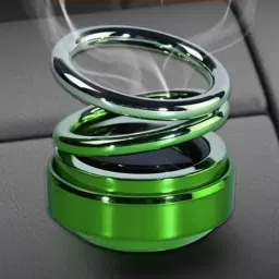 selifaur Solar Powered Rotating DUAL Green colour Perfume Car Air Freshener Diffuser image 3