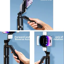 ATSolutions Selfie Stick with Rechargeable LED Light, Wireless Remote, Extendable Tripod, Monopod image 3