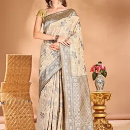 Anouk Woven Design Zari Chanderi Saree-3