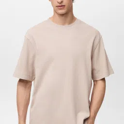 MANGO MAN Relaxed Structured Pure Cotton T-shirt-image-30