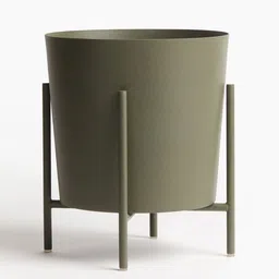H&M Green Large Plant Pot On A Stand-55