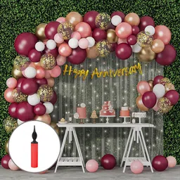 Special You 74Pcs Burgundy & Pink Anniversary Decor-picture-28
