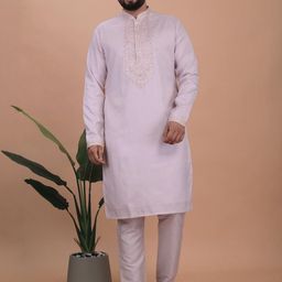 Ethnico by laxmi Men Pink Kurta Sets-image-4