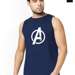 Organic Chics Pack Of 2 Printed Cotton Tank VestsNavy Avenger-Black Superman_S-picture-37
