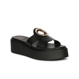 Viviblu Women Colourblocked Leather Flatform Sandals-image-64