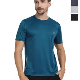 Mast & Harbour Teal Blue & Grey Pack Of 4 Abzorb T-shirts-image-31
