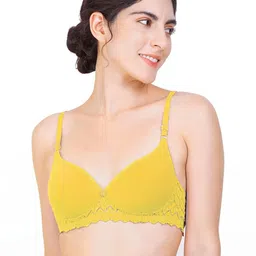 Samvar Yellow Cotton Non-Wired Non Padded Minimizer Bra-picture-8