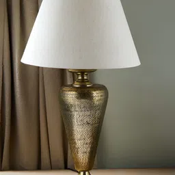Fabindia Gold-Toned Metal Traditional Spherical Table Lamp-30