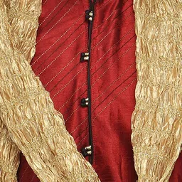 SKAVIJ Men Ethnic Motifs Regular Thread Work Dupion Silk Kurta with Churidar & With Dupatta image 2