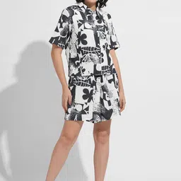 DressBerry Floral Printed Shirt Collar Shirt With Shorts Co-Ords-28
