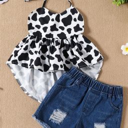 LULU & SKY Girls Printed Halter Neck Top With Shorts-image-90