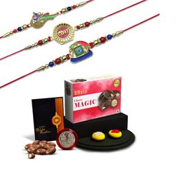 DeoDap Unisex 3 Pieces Beaded Rakhi Gift Set-image-44