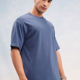 HIGHLANDER Men Brand Logo Printed Round Neck Cotton Oversized T-shirt-image-66