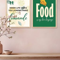 Kotart White & Green 2 Pieces Restaurant Wooden Wall Arts-picture-17