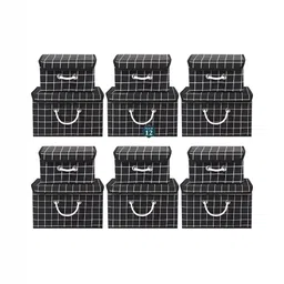 Aura Black Set of 6 Reusable Drawer Organiser Organisers-19