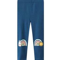 LULU & SKY Girls Printed Mid-Rise Full-Length Leggings-image-5