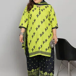 Rajnandini Women Floral Printed Regular Kurti with Salwar & With Dupatta image 5