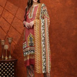 KALINI Women Ethnic Motifs Printed Regular Kurta with Trousers & With Dupatta-image-51