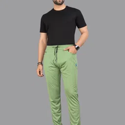 ISUEL FAB Men Lime Green Lyocell Running Track Pants-picture-4