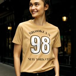 DressBerry Women Varsity Printed V-Neck Bio Finish Applique Slim Fit T-shirt-picture-8