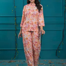 ROOHANIYAT Printed Shirt Collar Shirt With Trousers Co-Ords-picture-26
