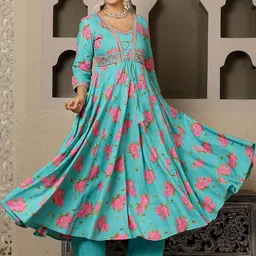 GULMOHAR JAIPUR Women Printed Regular Kurta with Palazzos & With Dupatta-picture-0