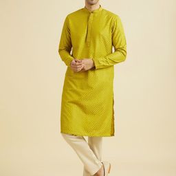 Manyavar Geometric Embroidered Sequinned Straight Kurta With Pyjama-picture-9