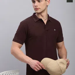 LUX PARKER Men Pack Of 2 Polo Collar Cotton T-shirts-image-9