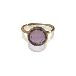 GenZcomplex Unisex Gold-Plated Amethyst Stone Studded Finger Ring-image-85
