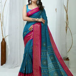 HERE&NOW Women Soft Cotton Dola Saree-picture-49