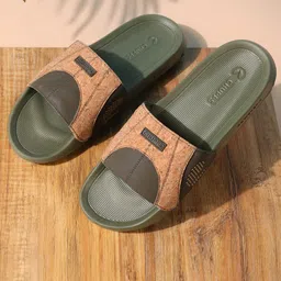 CHUPPS Men Arc Olive Off-white Casual Sliders-14