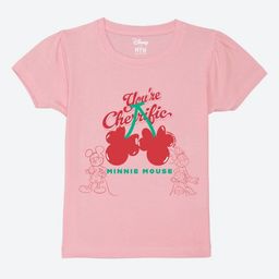 Wear Your Mind Girls Minnie Mouse Printed Puff Sleeves Pure Cotton T-shirt-image-98