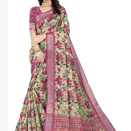 J 6 DESIGNER Sonakchi Floral Printed Woven Design Saree-picture-1