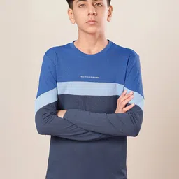 Technosport Boys Colourblocked Antimicrobial Slim Fit T-shirt-image-18