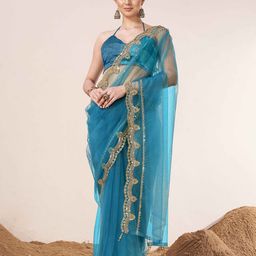 Tikhi Imli Sequinned Net Saree-picture-18