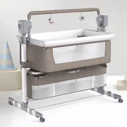 StarAndDaisy Electric Baby Cradle With Tilt Mode Rocking Mosquito Net & Swivel Wheels-image-7