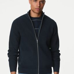 Marks & Spencer Men Mock Collar Cardigan-image-42