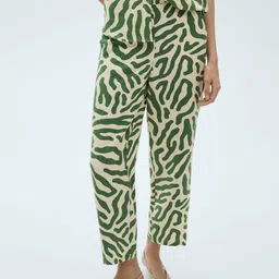MANGO Women Printed Slim Fit Trousers-picture-23