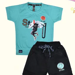 SHAKTI CREATION Boys Printed Pure Cotton T-shirt With Shorts-85