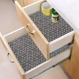Kuber Industries Grey Set of 3 Water Resistant Shelf Liner Organisers-25