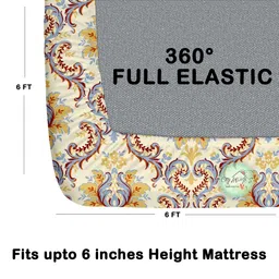 CG HOMES Yellow Ethnic Motifs 210 TC Queen Bedsheet with 2 Pillow Covers-image-73