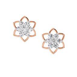 Sparkles Lab Grown Diamond 1.09 Carat Round Lotus Flower Style Earrings for Women-image-76