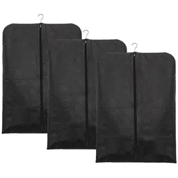 prettykrafts Black 3 Pieces Reusable Coat Covers Organisers-31