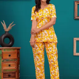 FEMARY Women Floral Printed Regular Pure Cotton Kurti with Trousers-picture-46
