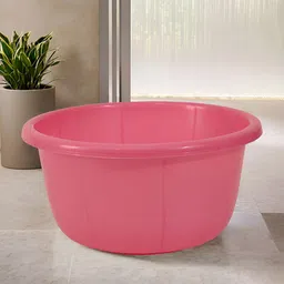 Aura Pink Solid Plastic Bath Accessories Set-20