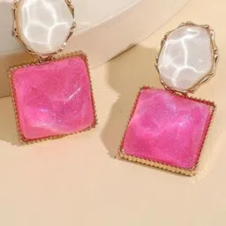 kazare Artficial Stones Studded Contemporary Drop Earrings-27