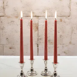 HOSLEY Brown & White 4 Pieces Sandalwood Fragrance Pillar Candles-1